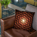 Flower Of Life Pattern - Orange Throw Pillow By Yantart Designs