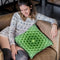 Flower Of Life Pattern - Green Throw Pillow By Yantart Designs