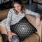 Flower Of Life Pattern - Bright Black Throw Pillow By Yantart Designs