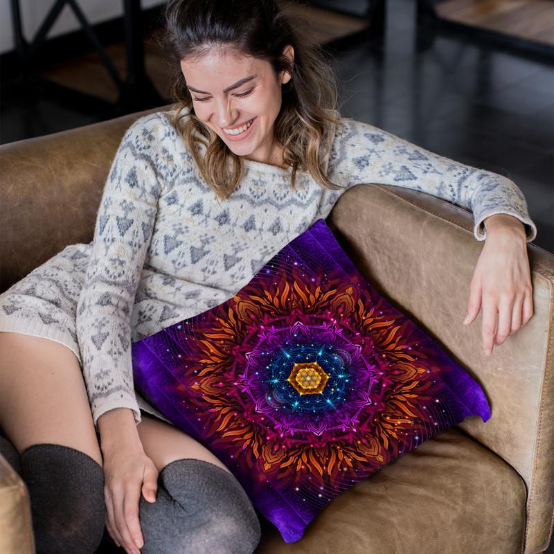 Aligned Flower - Acidmath Version Throw Pillow By Yantart Designs