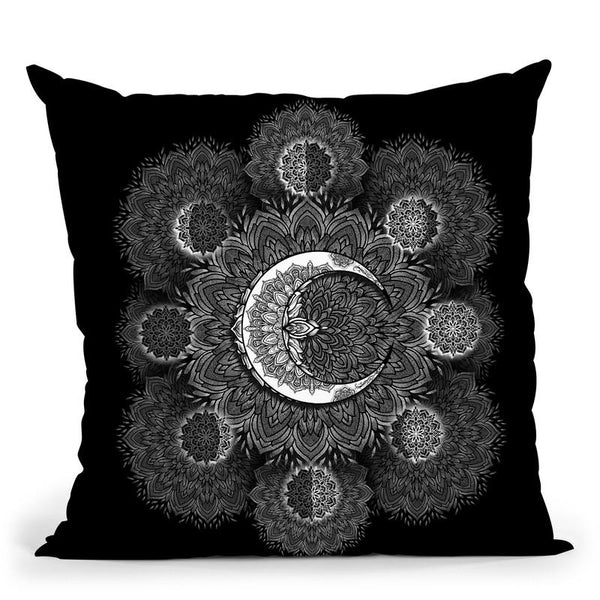 Crescent Moon - Negative Throw Pillow By Yantart Designs