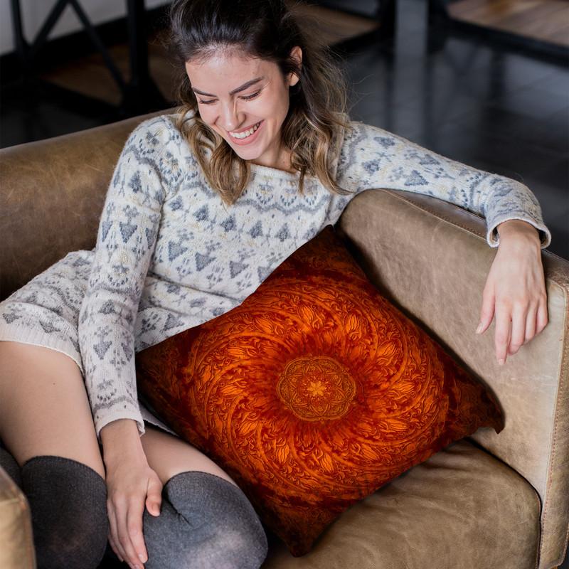 Fibonacci Artistic Mandala Throw Pillow By Yantart Designs