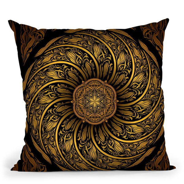 Fibonacci Golden Mandala Throw Pillow By Yantart Designs