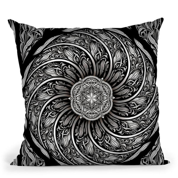 Fibonacci White Mandala Throw Pillow By Yantart Designs
