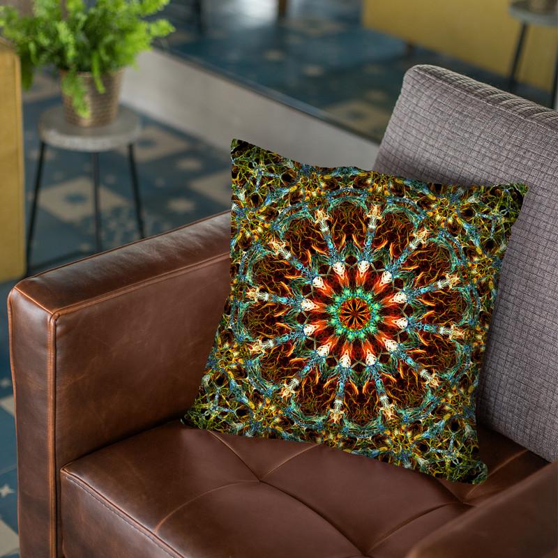 Psyched V Throw Pillow By Yantart Designs