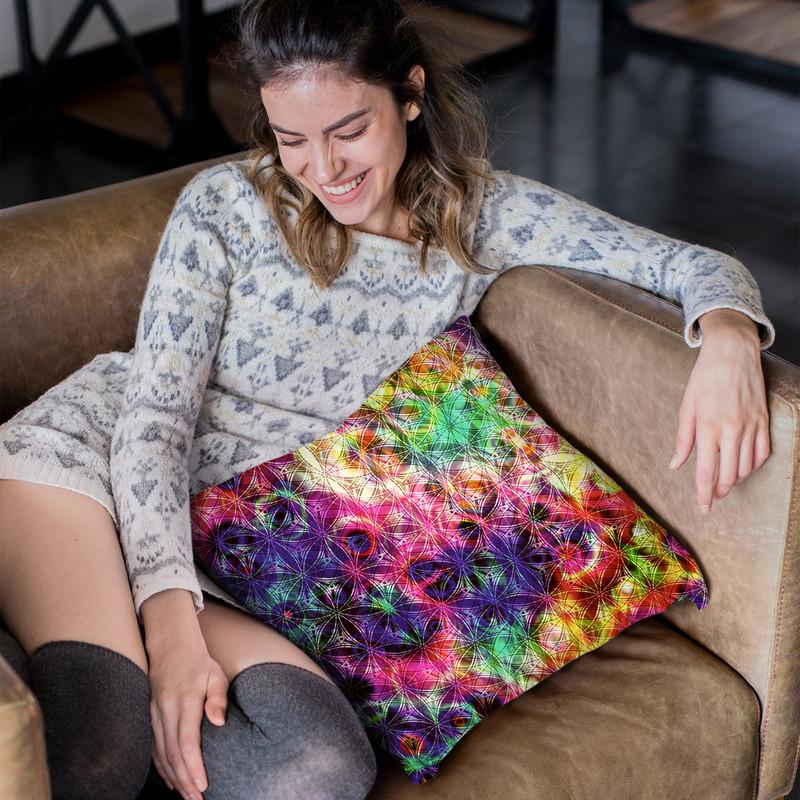 Psychedelic Flow Throw Pillow By Yantart Designs