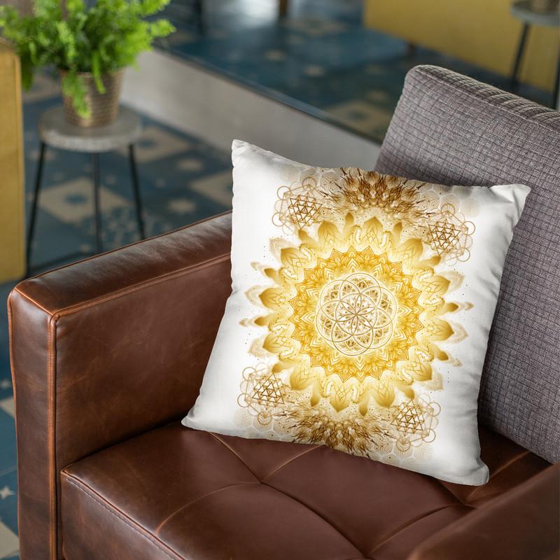 Raising - Clear Gold Throw Pillow By Yantart Designs