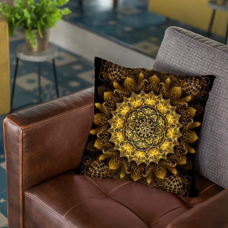 Raising - Gold Throw Pillow By Yantart Designs