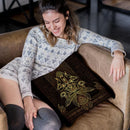 The Auspices Of Horus - Golden Throw Pillow By Yantart Designs