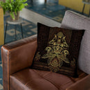 The Auspices Of Horus - Golden Throw Pillow By Yantart Designs