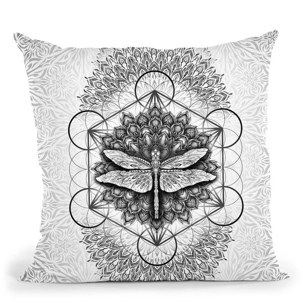 The White Dragonfly Throw Pillow By Yantart Designs