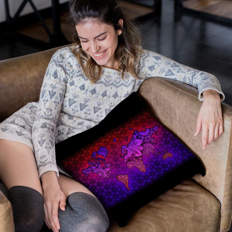 World Map 2020 I Throw Pillow By Yantart Designs