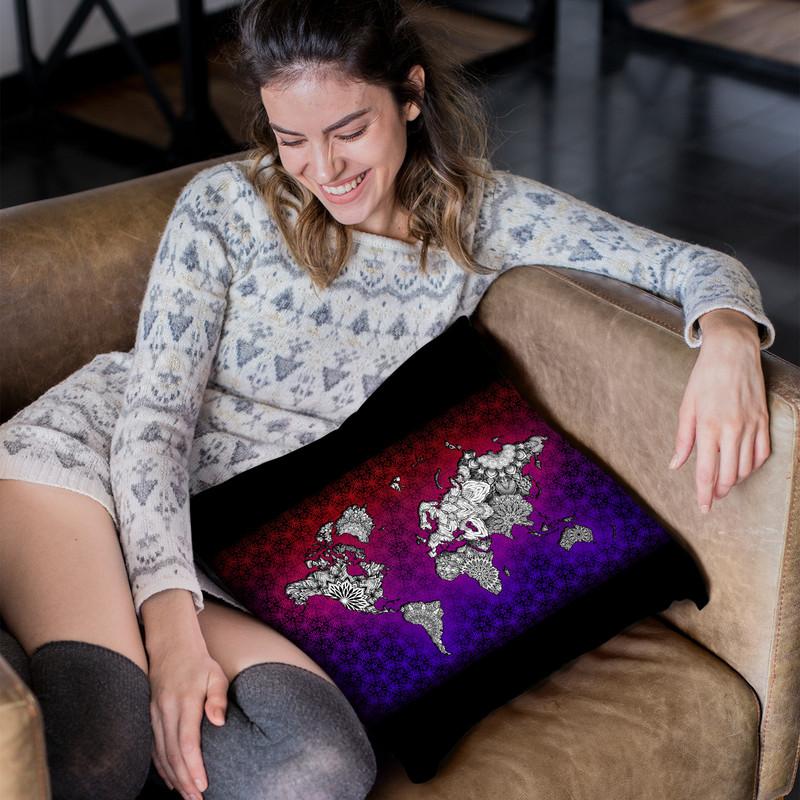 World Map 2020 Ii Throw Pillow By Yantart Designs