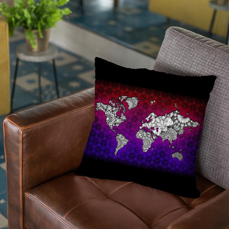 World Map 2020 Ii Throw Pillow By Yantart Designs
