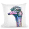 Blue-Eyed Ostrich Throw Pillow By Z Art Gallery