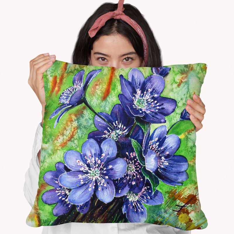 Tenderness Of Spring Watercolor Throw Pillow By Z Art Gallery