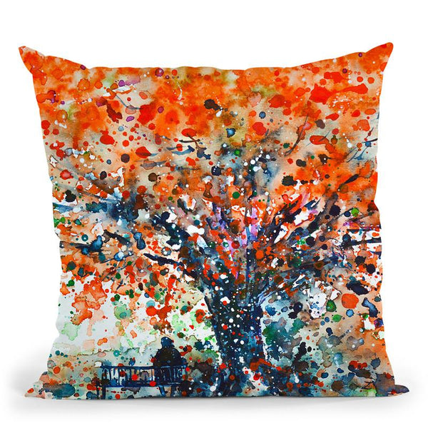 Under Theade Of Flamboyants Zaira Dzhauabaeva Throw Pillow By Z Art Gallery