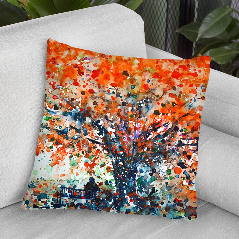 Under Theade Of Flamboyants Zaira Dzhauabaeva Throw Pillow By Z Art Gallery
