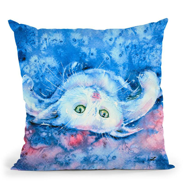 White Kitten Throw Pillow By Z Art Gallery