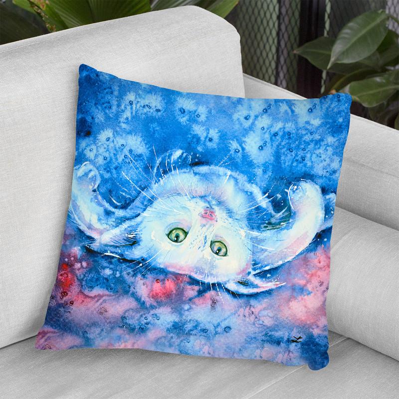 White Kitten Throw Pillow By Z Art Gallery