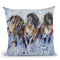 Yakutian Horses In The Snow Storm Throw Pillow By Z Art Gallery