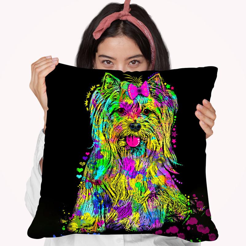 Yorkie Beauty Throw Pillow By Z Art Gallery