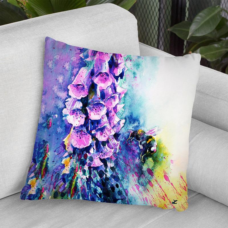 Bumblebee Meditation Watercolor Throw Pillow By Z Art Gallery