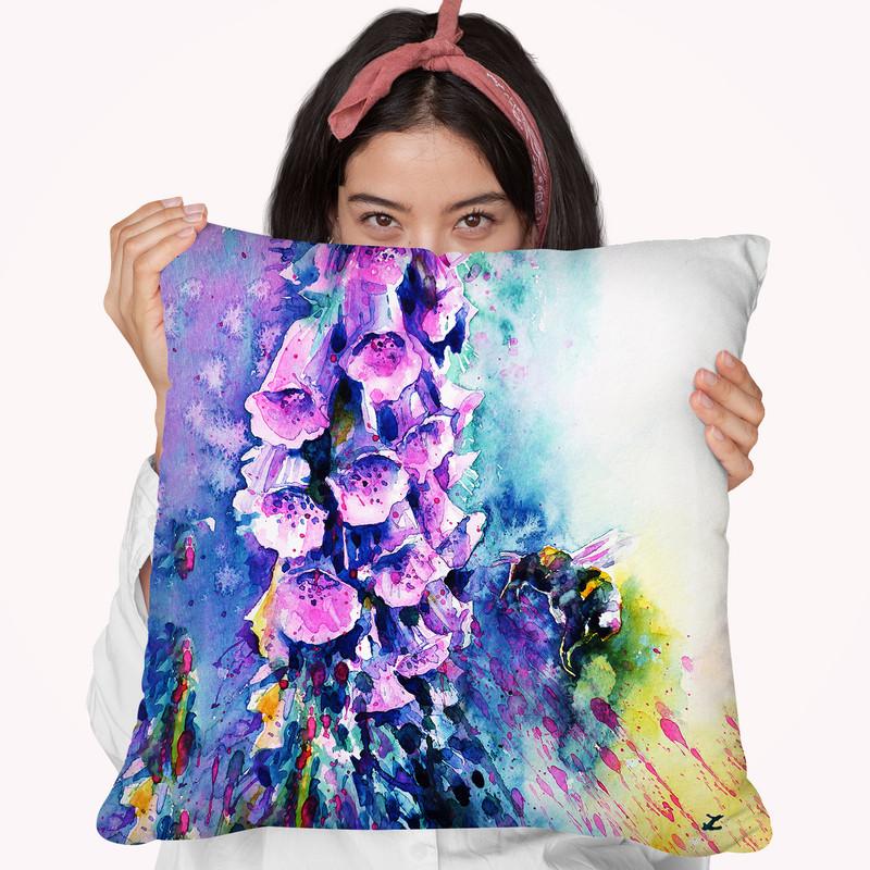 Bumblebee Meditation Watercolor Throw Pillow By Z Art Gallery