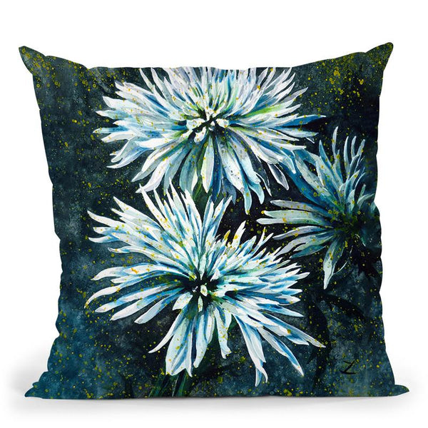 Chrysanthemums Watercolor Throw Pillow By Z Art Gallery
