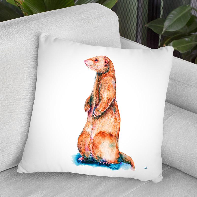 Cinnamon Ferret Throw Pillow By Z Art Gallery