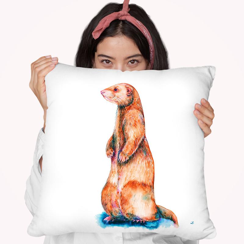 Cinnamon Ferret Throw Pillow By Z Art Gallery
