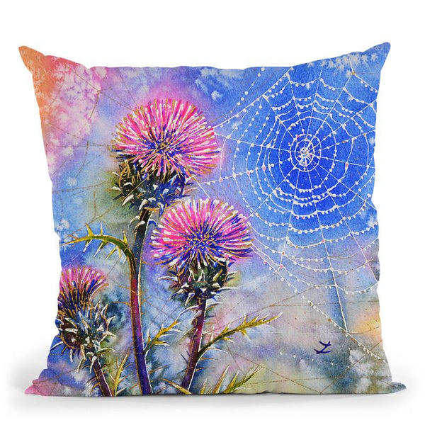 Cobweb On Artichoke Thistle Throw Pillow By Z Art Gallery