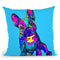 Colorful French Bulldog On Blue Throw Pillow By Z Art Gallery