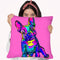 Colorful French Bulldog On Pink Throw Pillow By Z Art Gallery