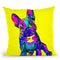Colorful French Bulldog On Yellow Throw Pillow By Z Art Gallery