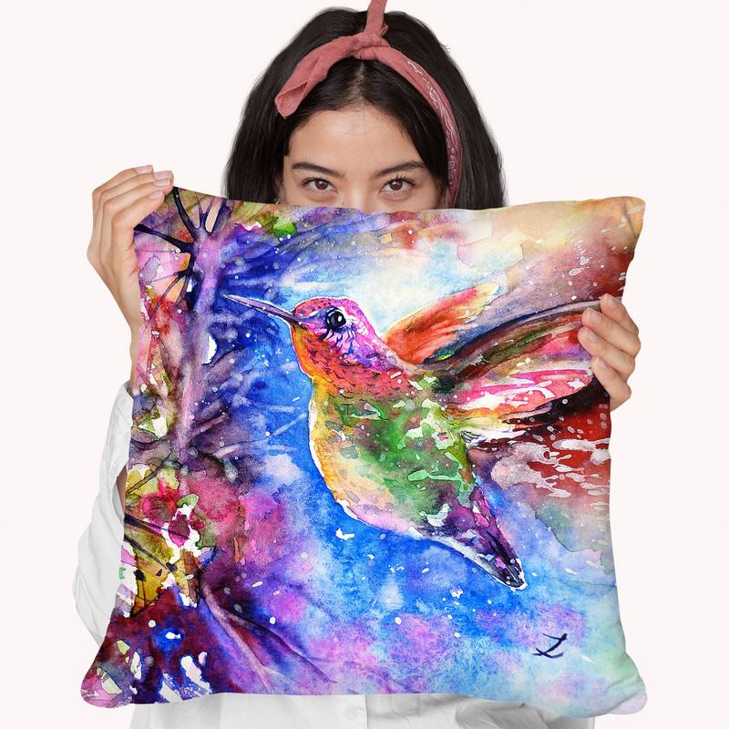 Colors Of Life Watercolor Throw Pillow By Z Art Gallery