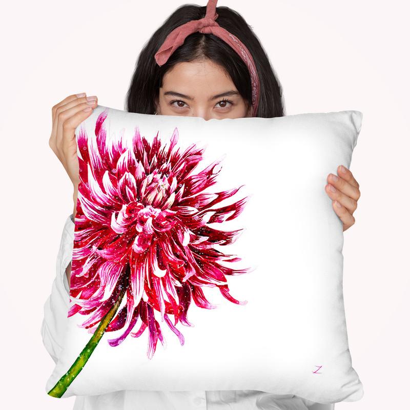 Dahlia Watercolor Throw Pillow By Z Art Gallery