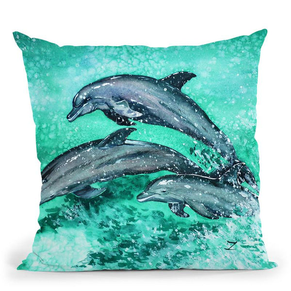 Dolphins Watercolor Throw Pillow By Z Art Gallery