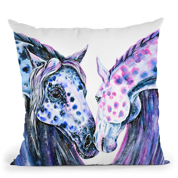 Appaloosa Horses Watercolor Throw Pillow By Z Art Gallery