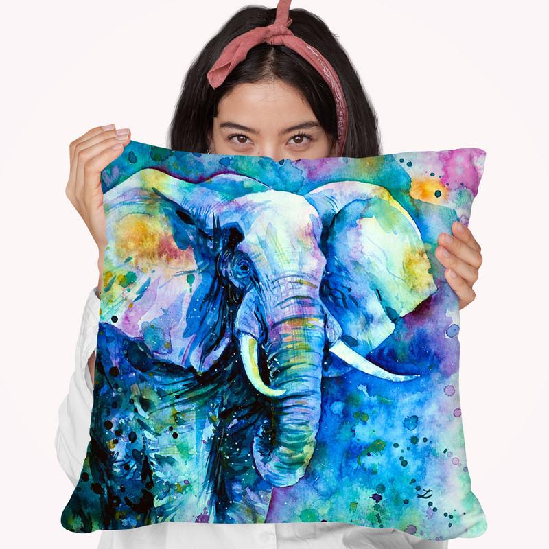 Elephant In A Purple Cloud Throw Pillow By Z Art Gallery