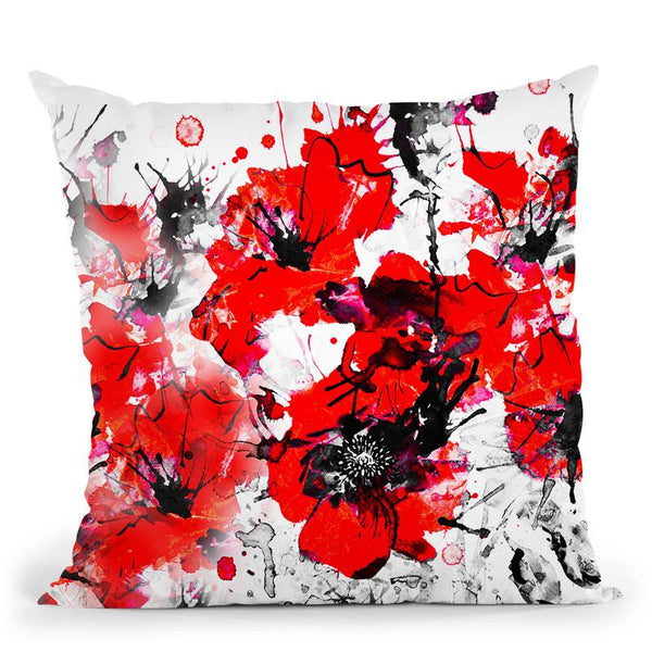 Flaming Poppies Throw Pillow By Z Art Gallery