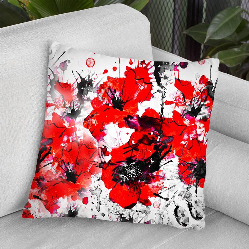 Flaming Poppies Throw Pillow By Z Art Gallery