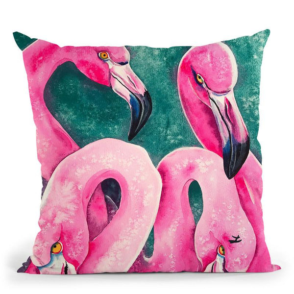 Flamingo Magic Watercolor Throw Pillow By Z Art Gallery