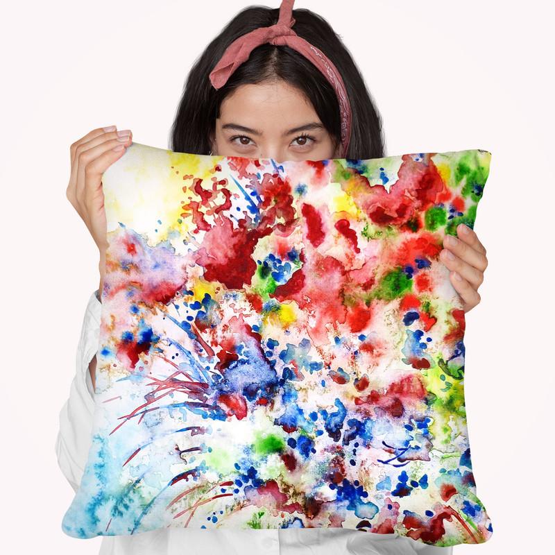 Flower Symphony Watercolor Throw Pillow By Z Art Gallery