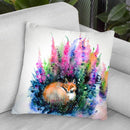 Fox In Foxgloves Watercolor Throw Pillow By Z Art Gallery