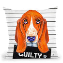 Basset Hound Mugshot Throw Pillow By Z Art Gallery