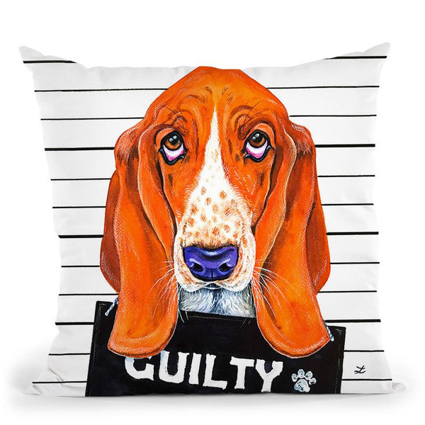 Basset Hound Mugshot Throw Pillow By Z Art Gallery