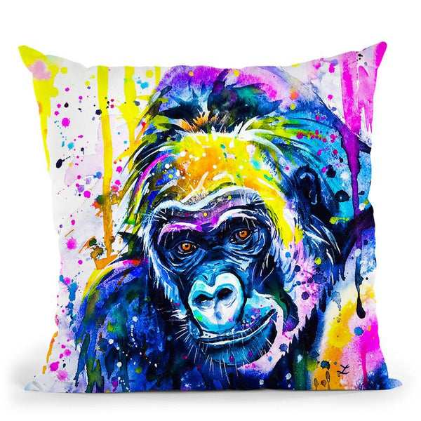 Gorilla 2 Watercolor Throw Pillow By Z Art Gallery