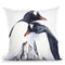Happy Gentoo Family Throw Pillow By Z Art Gallery