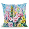 Hollyhocks Watercolor Throw Pillow By Z Art Gallery